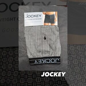 NWT Jockey Black and White Lightweight Cotton Blend Boxer Brief
